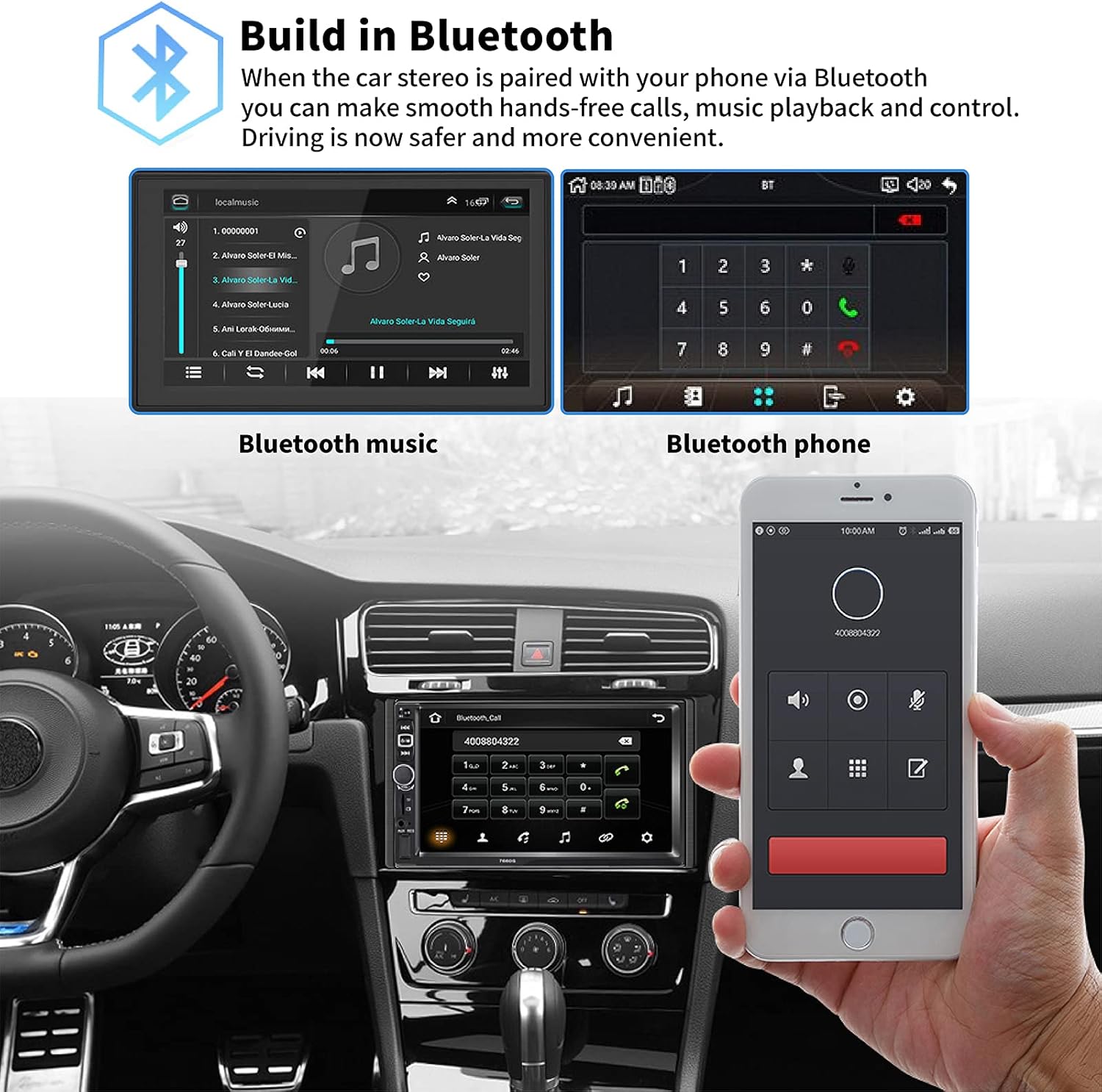 7-Inch Double Din Car Stereo Receiver with Touchscreen X2323