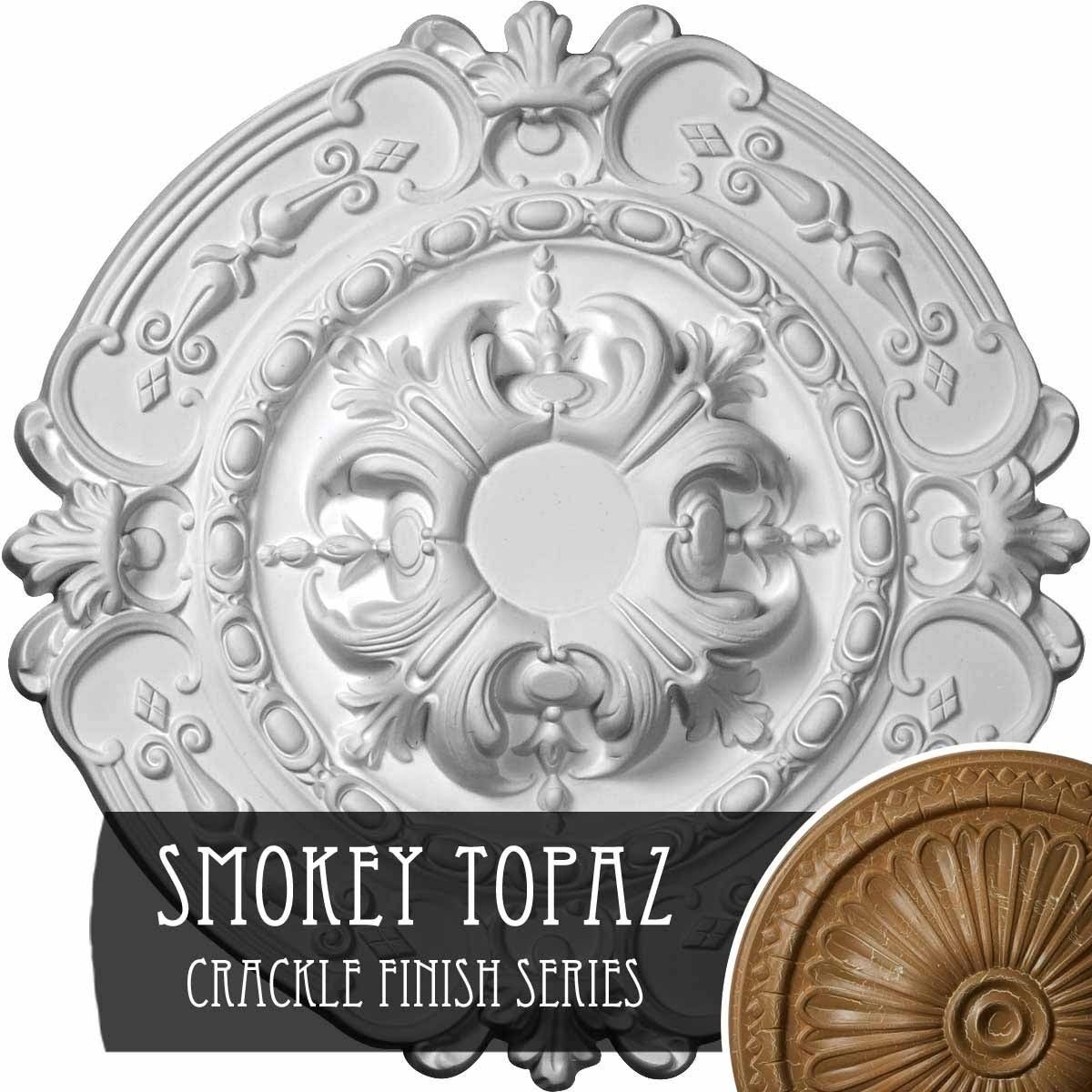Smokey Topaz Crackle Hand-Painted Ceiling Medallion J319211