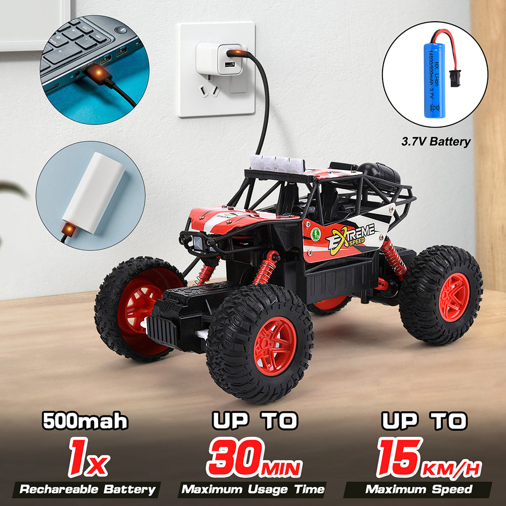 1:20 Alloy 4WD Remote Control Car with Headlights, Red F982722