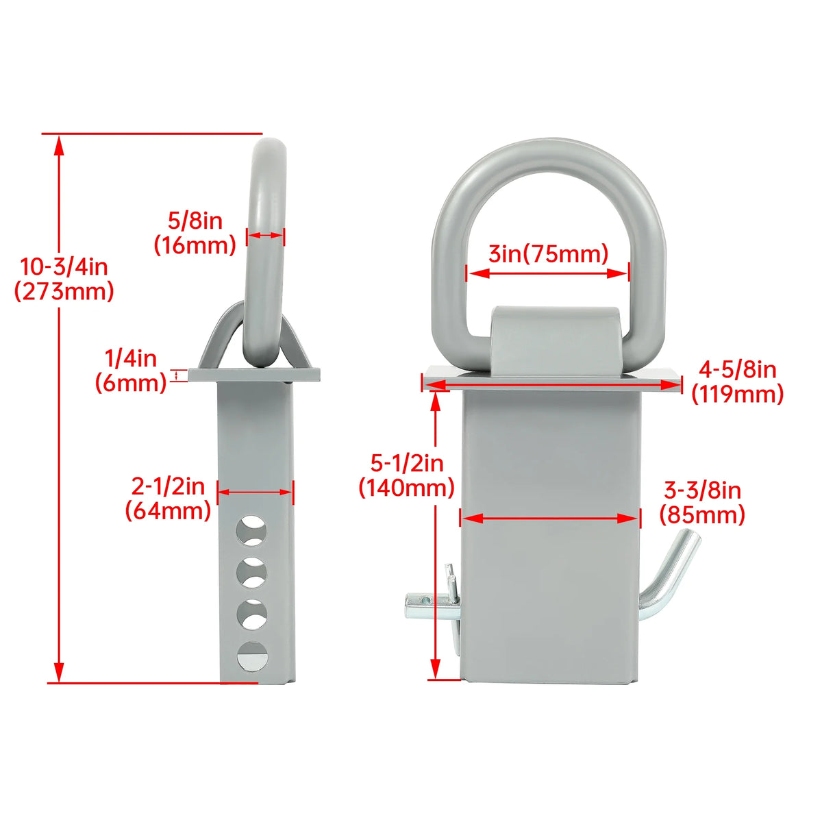 8 Pcs Removable Trailer Stake Pocket Tie Down D Ring Zinc Coated 5400 Lbs Load Limit F86117