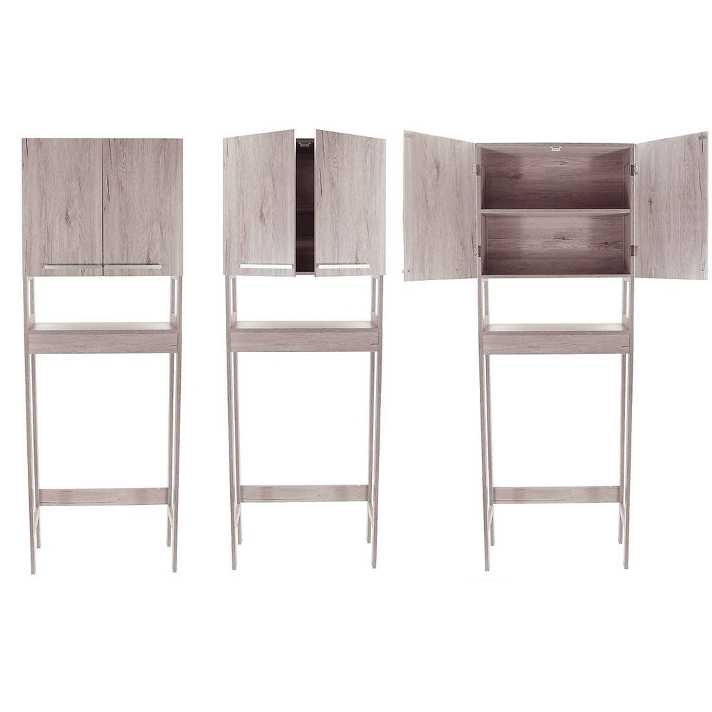 Washed Gray Oak Bath Over The Toilet Cabinet 2 Doors 1 Shelf T43411