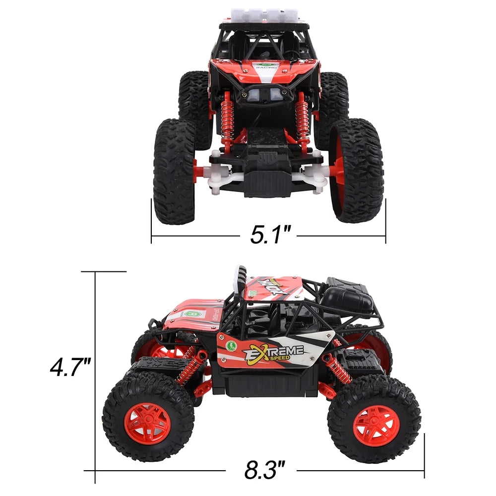 1:20 Alloy 4WD Remote Control Car with Headlights, Red F982722