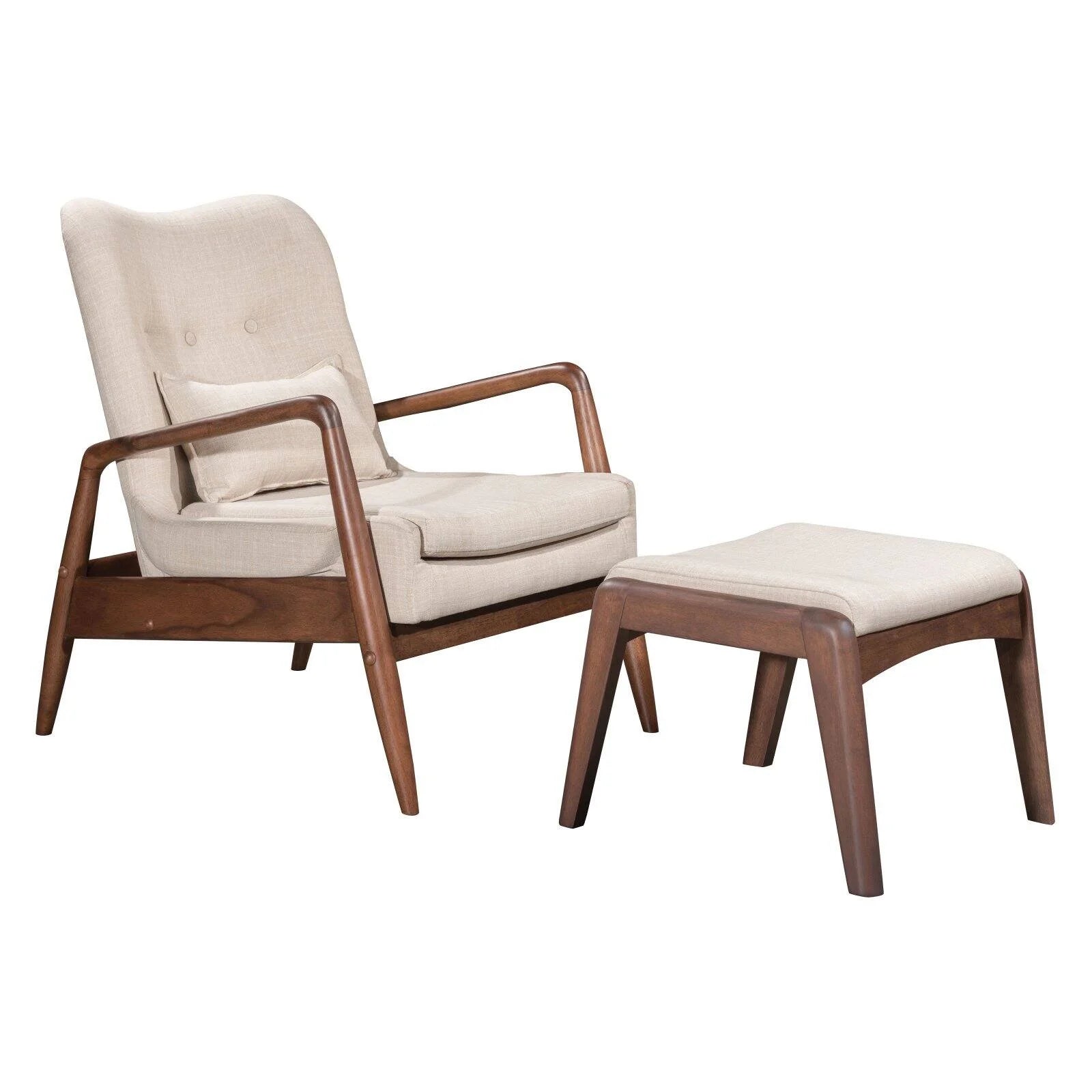 Black Lounge Chair and Ottoman B5051