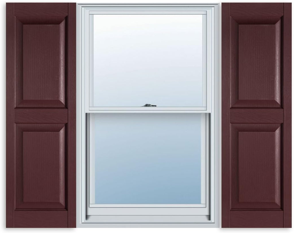 15 Inch x 59 Inch Raised Panel Exterior Vinyl Shutter, Bedford Blue (Pair) Pack of 2 G611