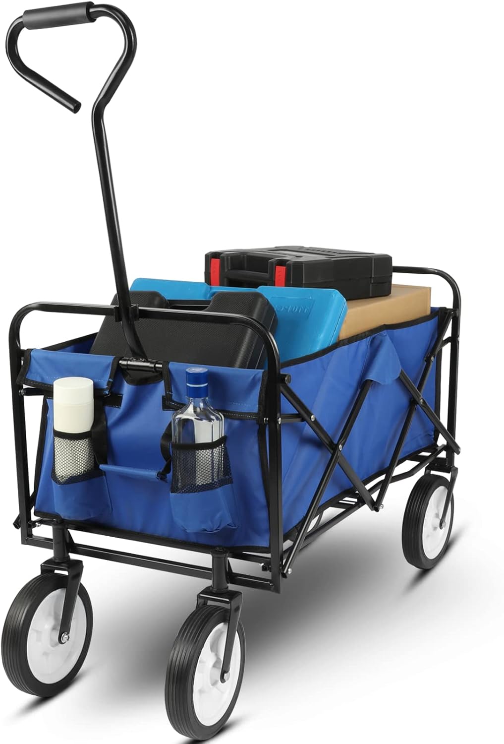 Blue Collapsible Folding Wagon Cart with Wheels Z555