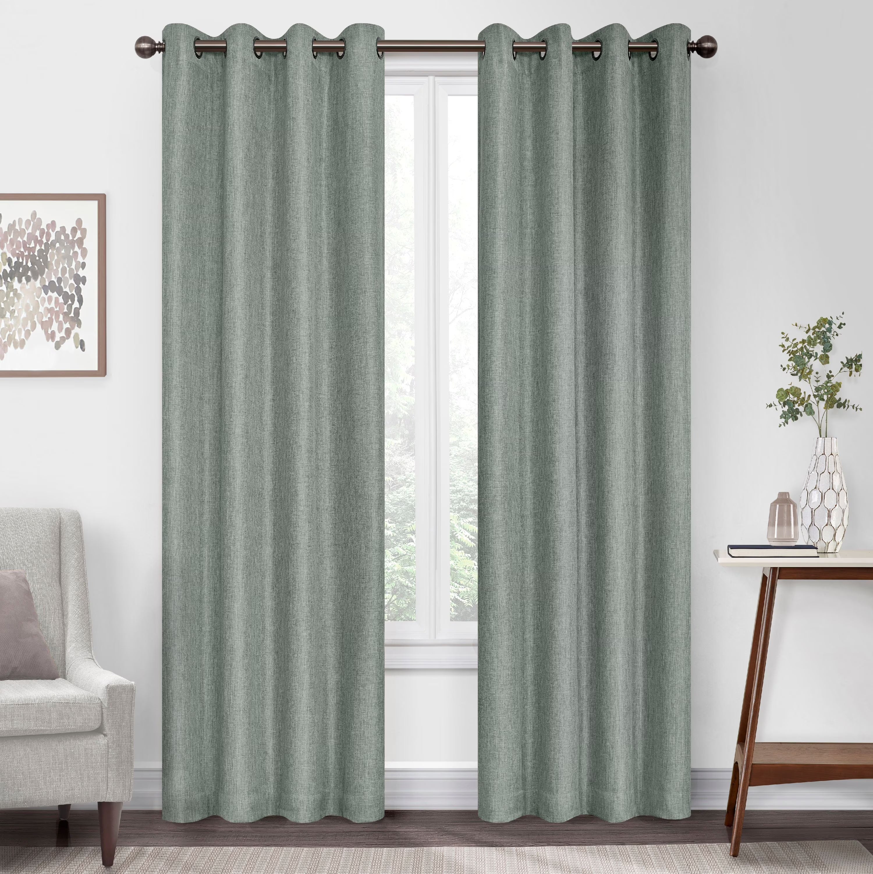 Celadon 50 x 84 Blackout Grommet Top Window Panel D348219