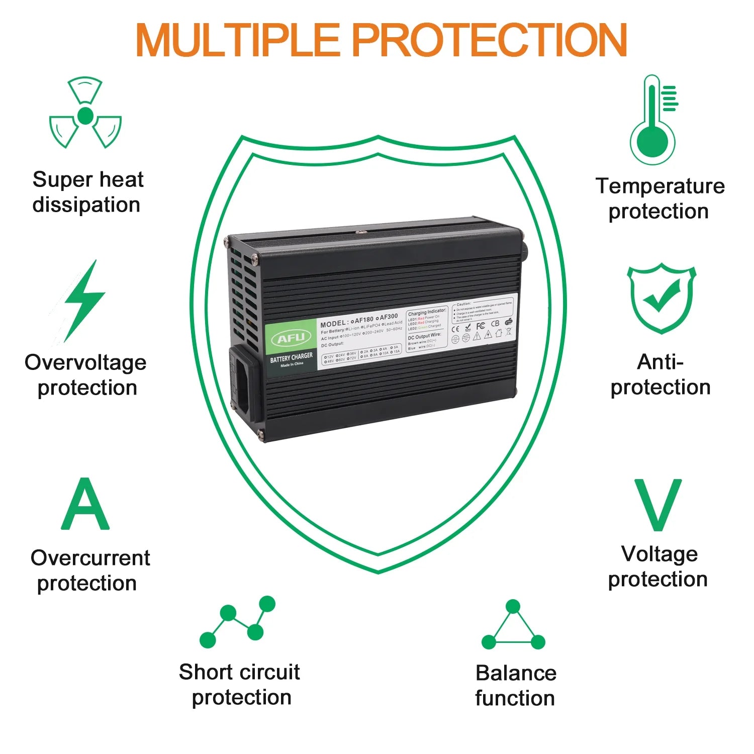 50.4V 5A Smart Charger with Fan Aluminum Case S2231