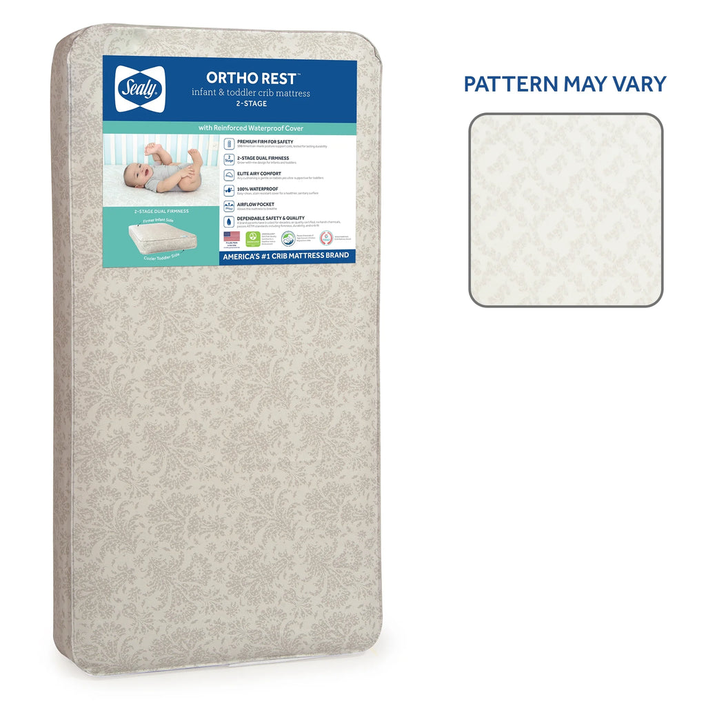 Gray Innerspring Crib and Toddler Mattress J796