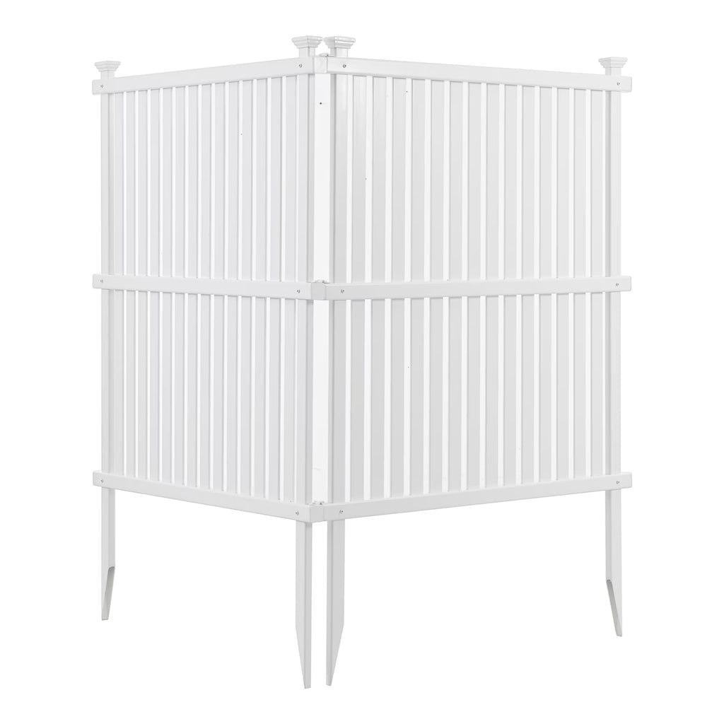White Vinyl Outdoor Privacy Screen Panels Kit P461