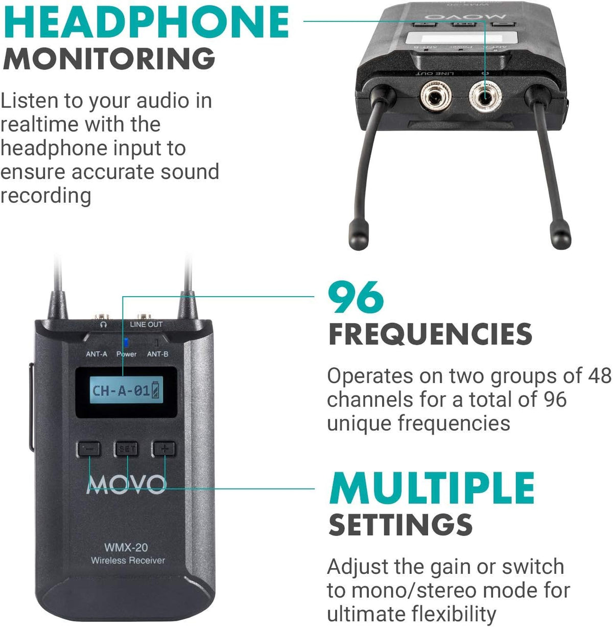Wireless Handheld Microphone System with Receiver, 48 Channels UHF L80720