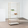 White Wide Bookshelf W6804