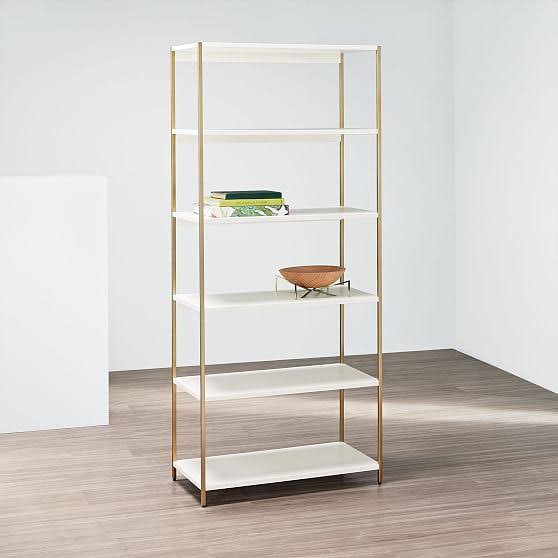 White Wide Bookshelf W6804