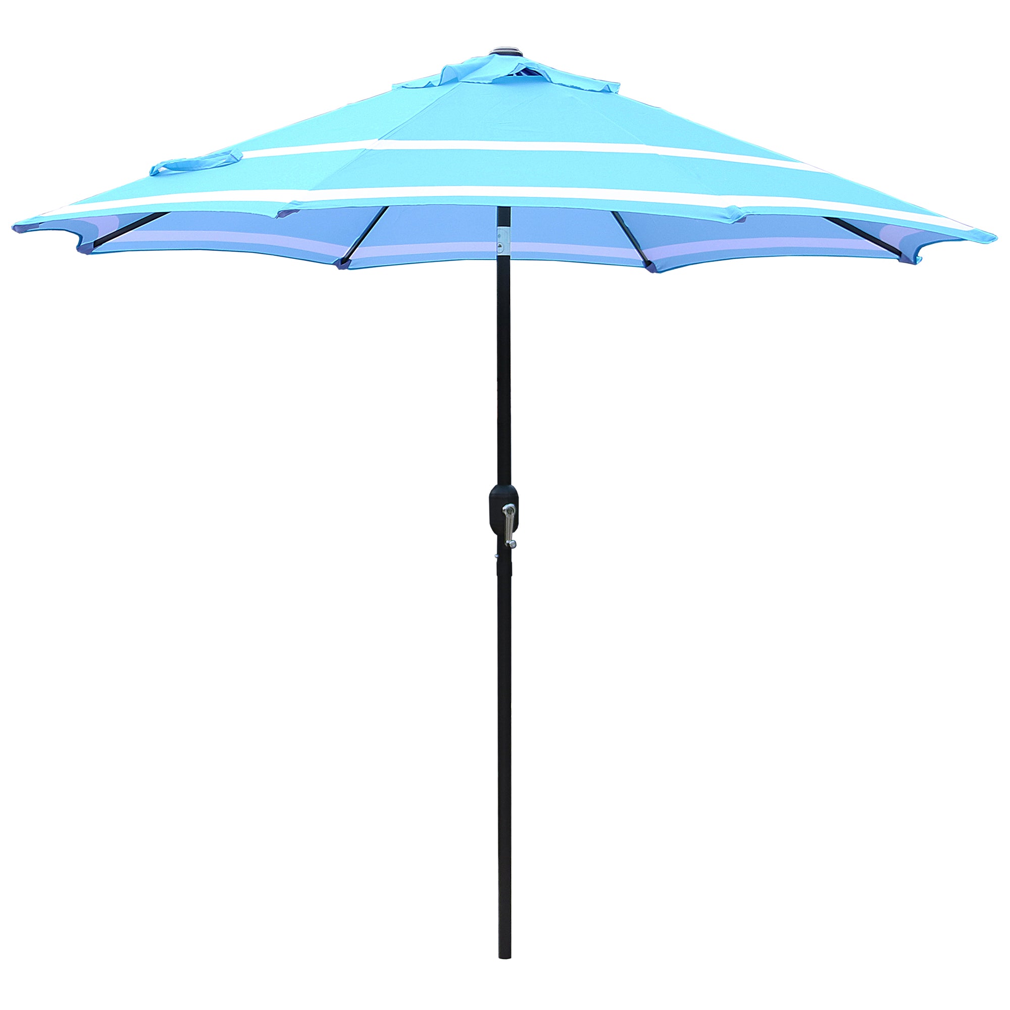 9FT Aqua & White Stripe Umbrella K680