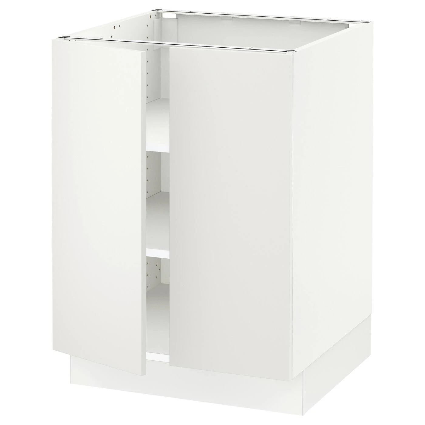 White Base Cabinet with Shelves and 2 Doors H9218