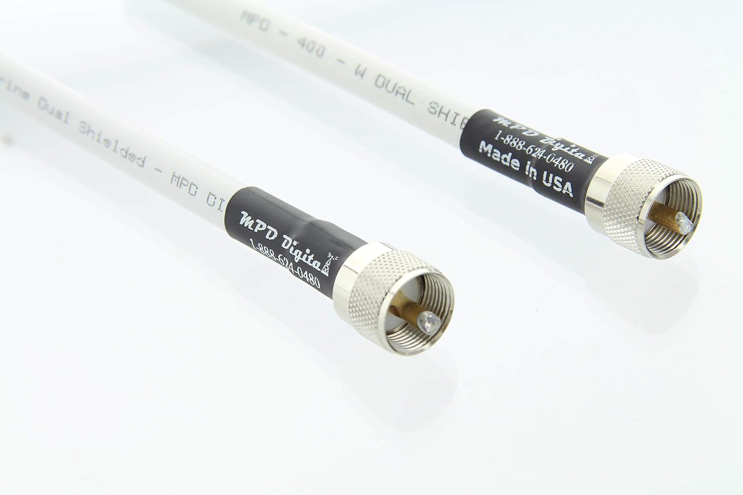 50 ft Black 50 Ohm RF Coaxial Cable with UHF PL259 Male Connectors J7731