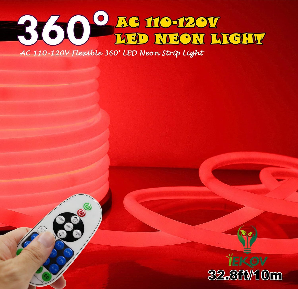 16.4ft Warm White Dimmable Waterproof LED Neon Rope Light, Pack of 2 D670621