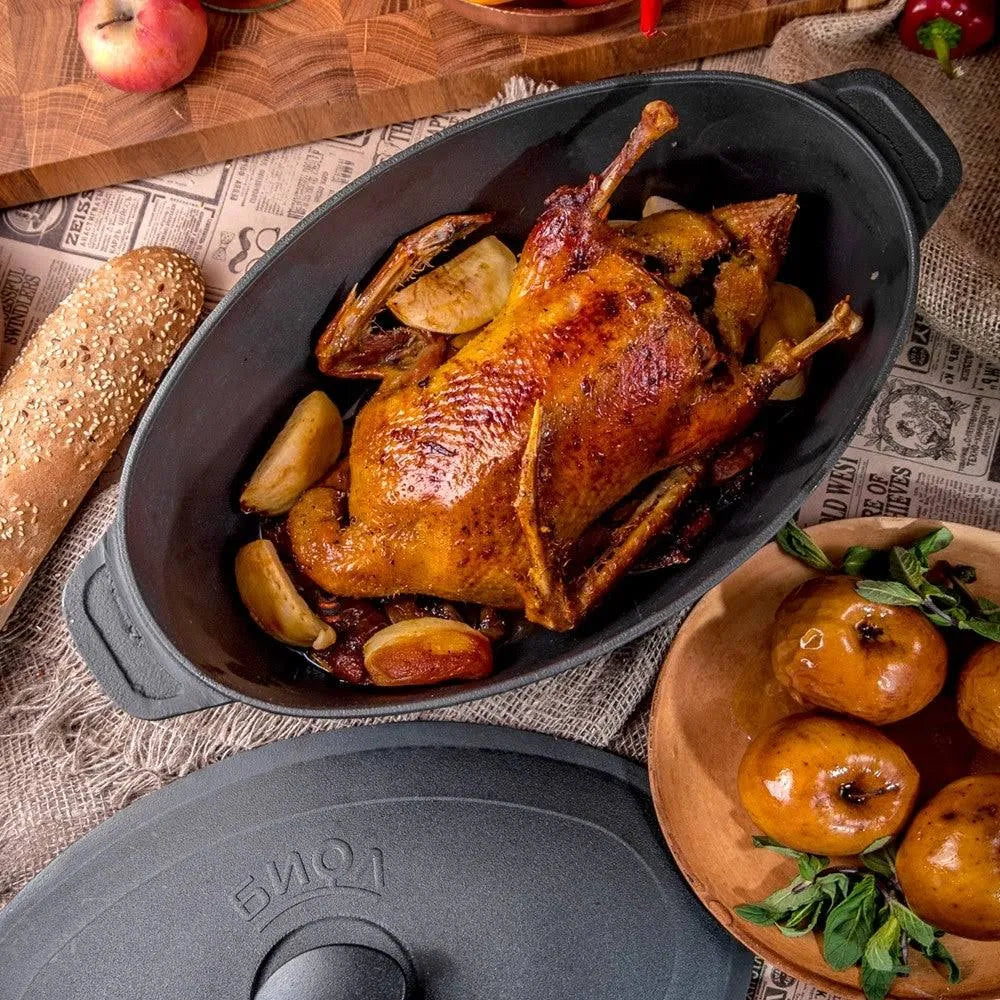 Cast Iron Roaster with Lid I63202