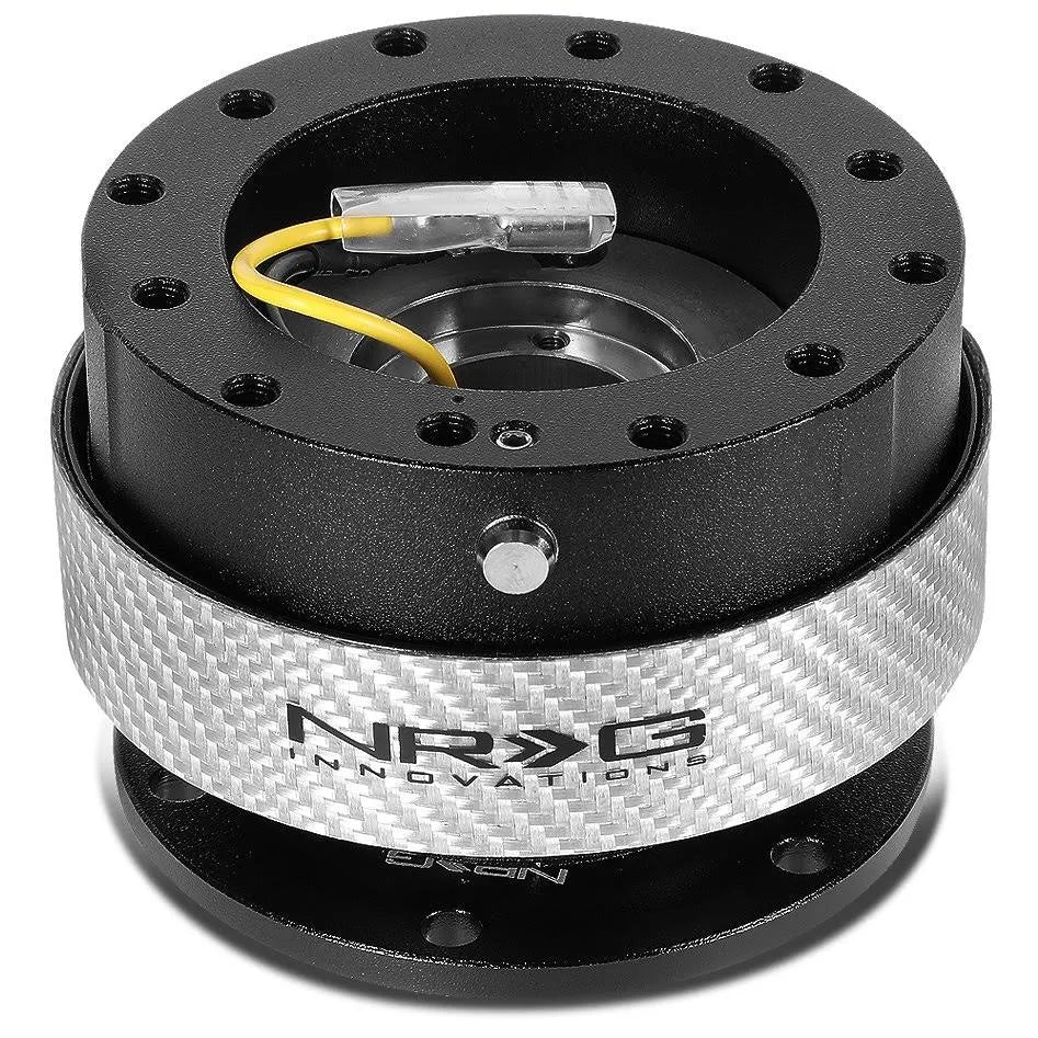 Steering Wheel Quick Release Adapter Black Silver Carbon Fiber T937007