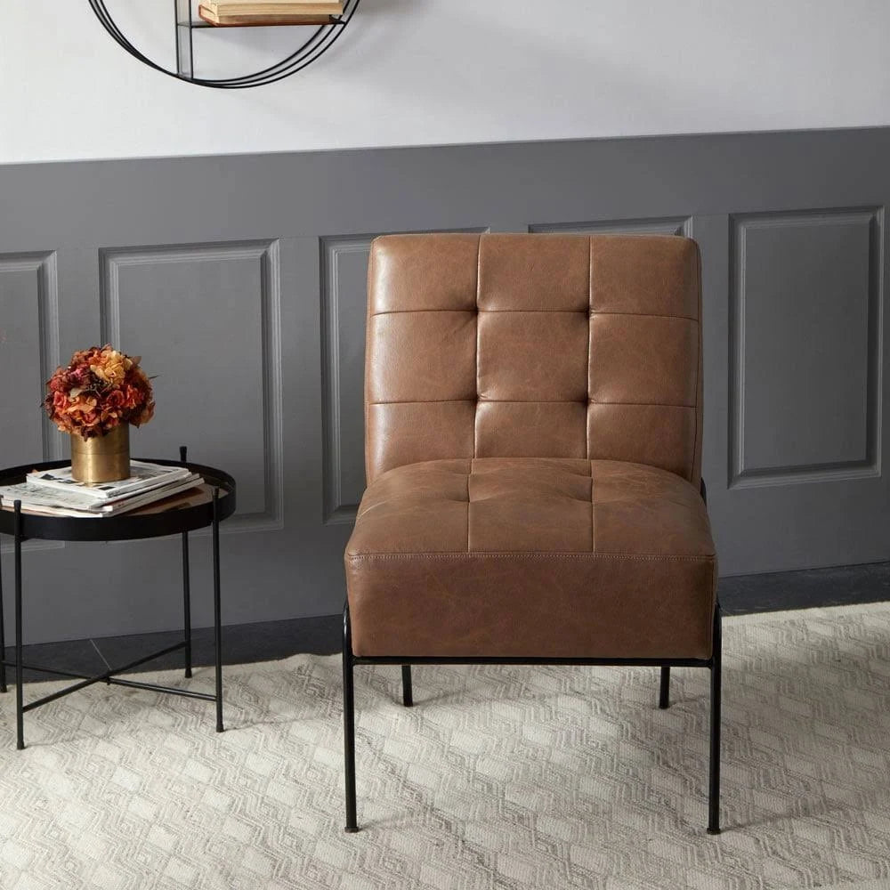 Grey Pintuck Armless Accent Chair N583