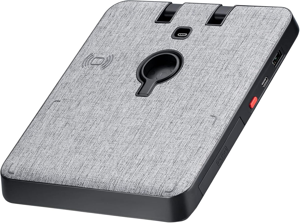 6-in-1 Wireless Charging Stand, Zinc Alloy and Grey Cloth, Grey Y5092