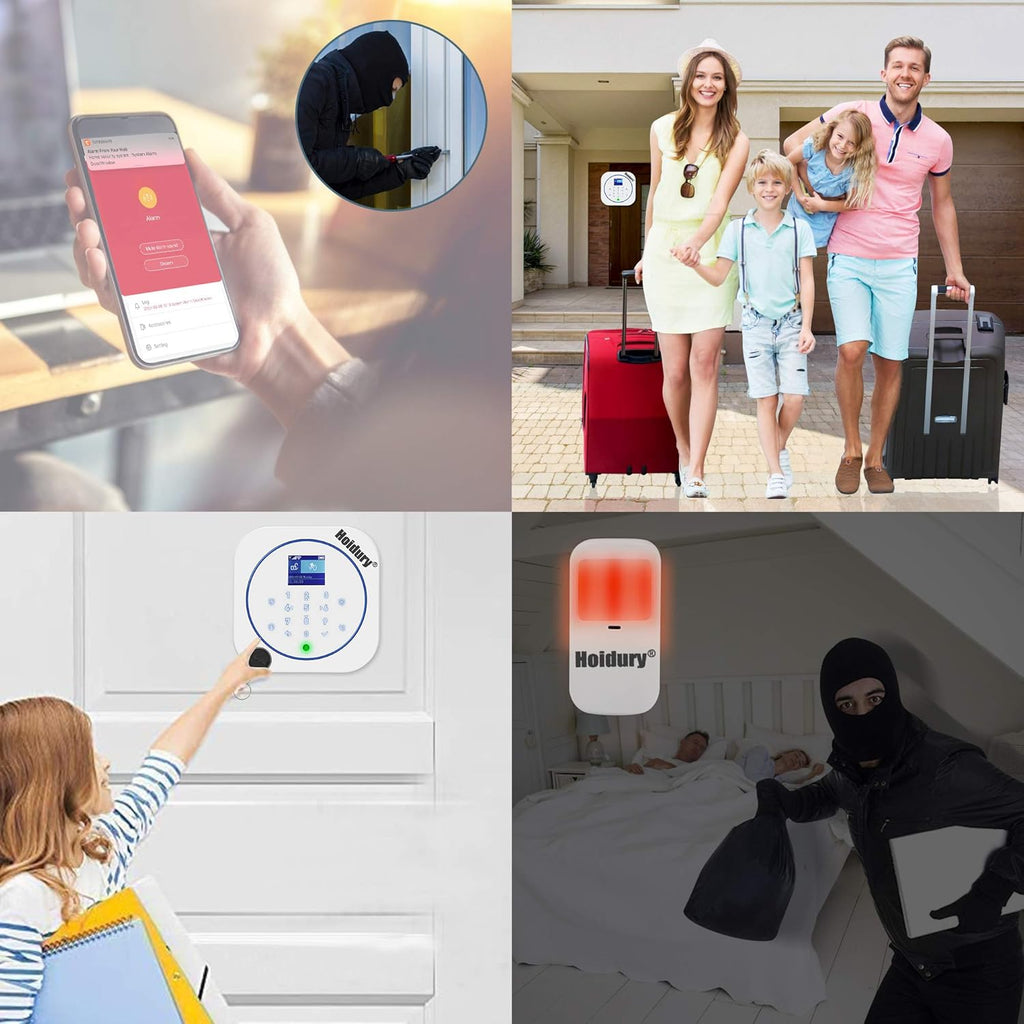 2.4G WiFi GSM Wireless Burglar Alarm Kit with Door Window Sensor Motion Detector M493