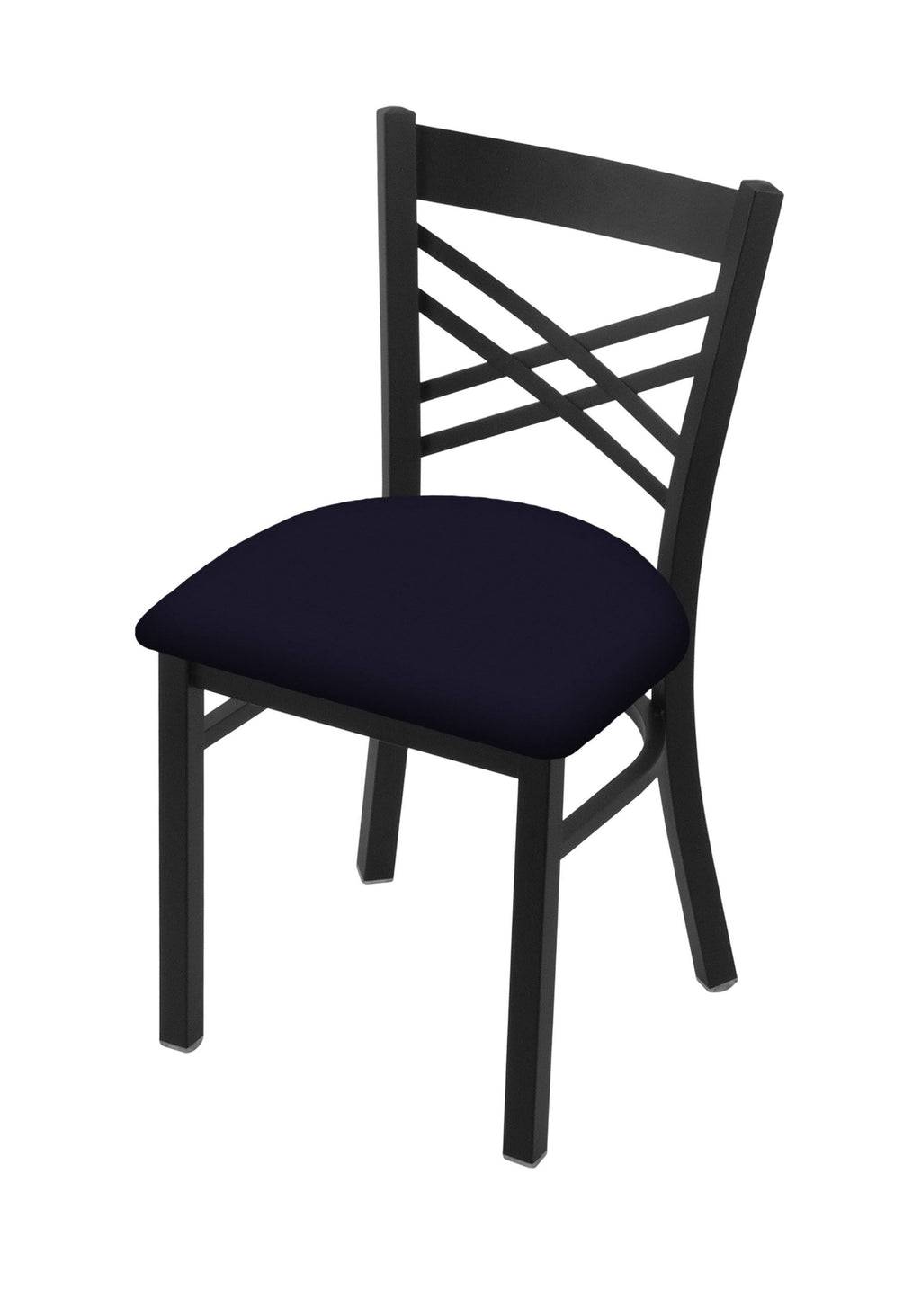 Black Wrinkle Chair with Medium Grey Seat X114