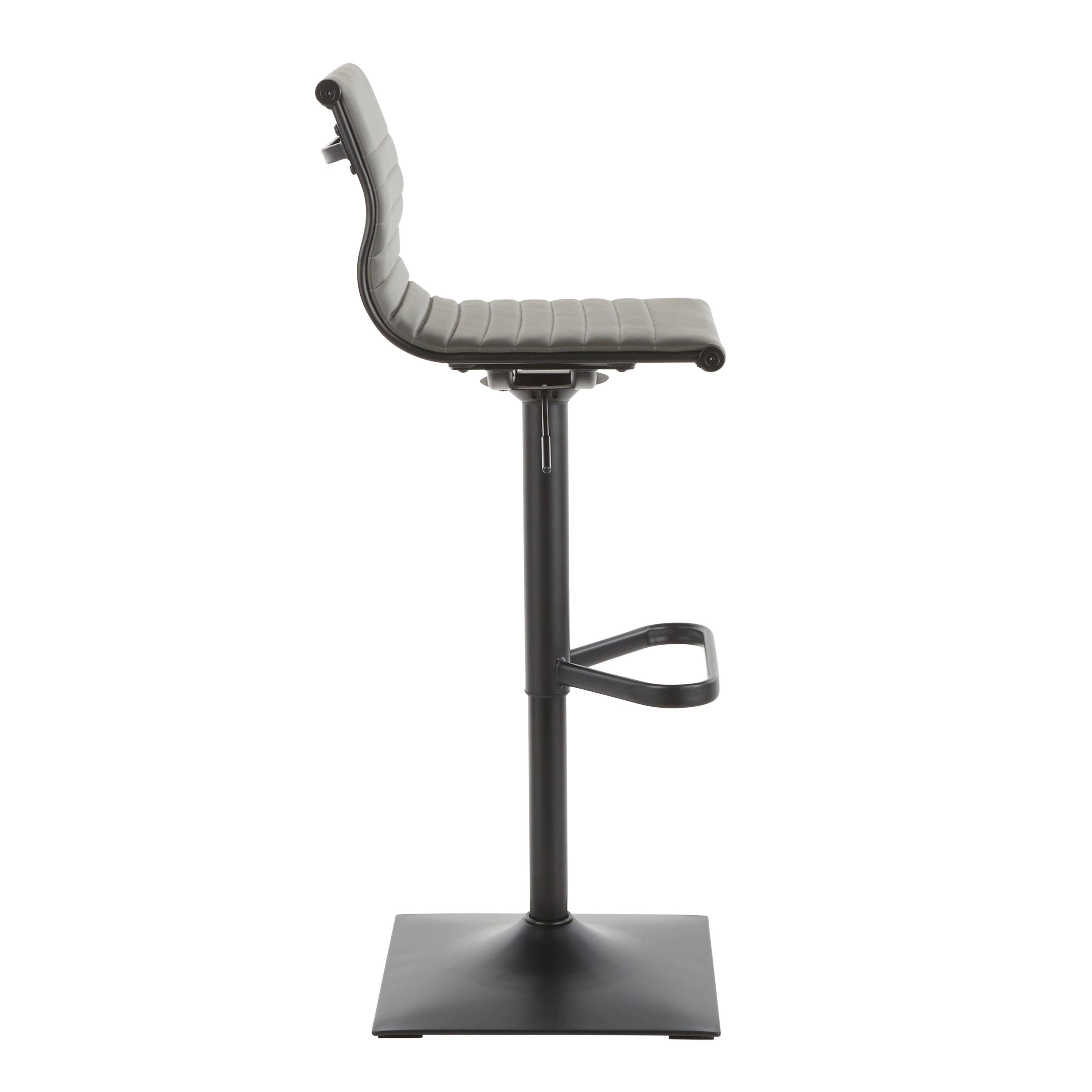 Black Metal Grey PU Barstool U660