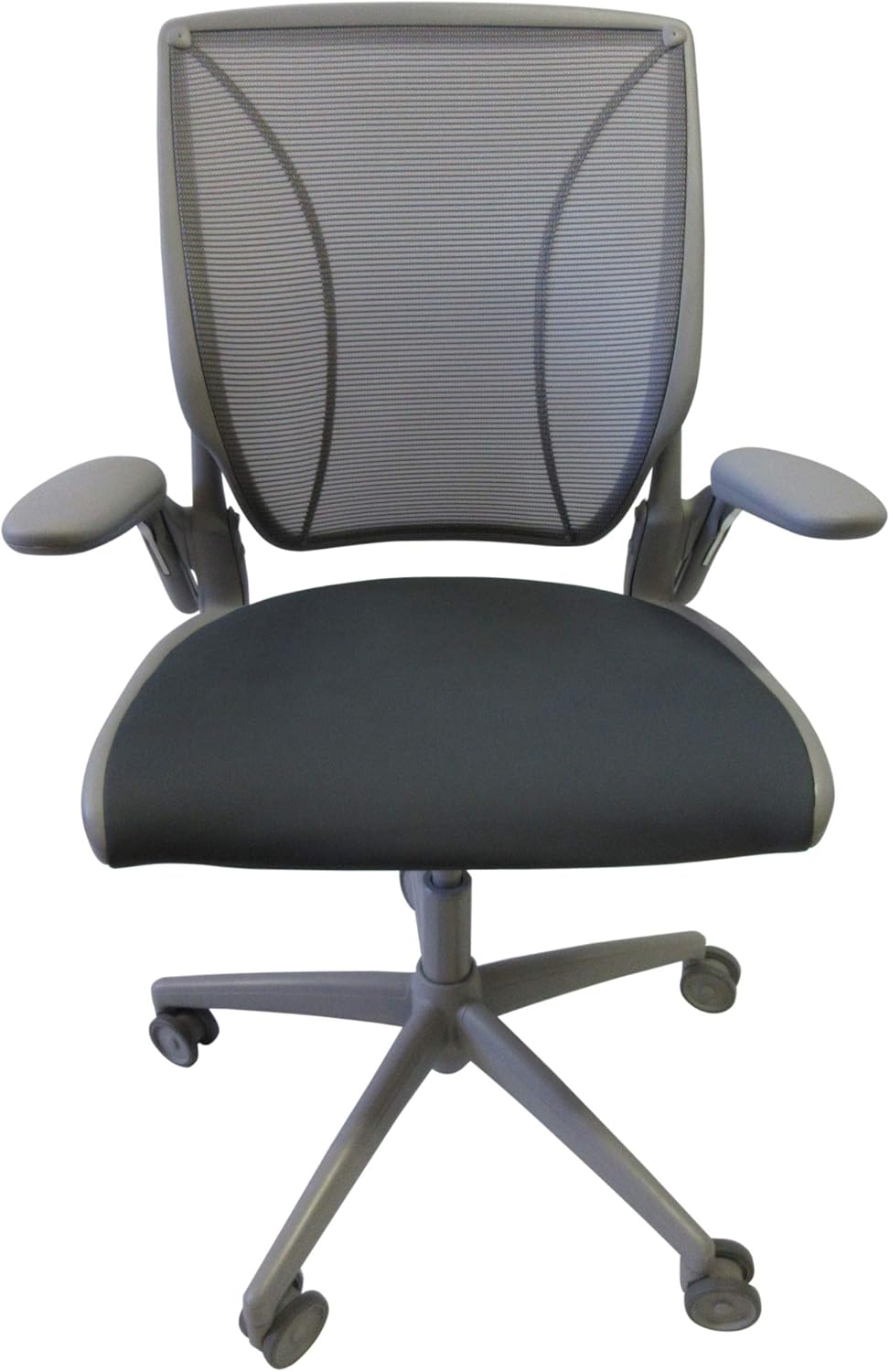 Gray Pinstripe Mesh Task Chair with Grey Frame and Standard Foam Seat I4062
