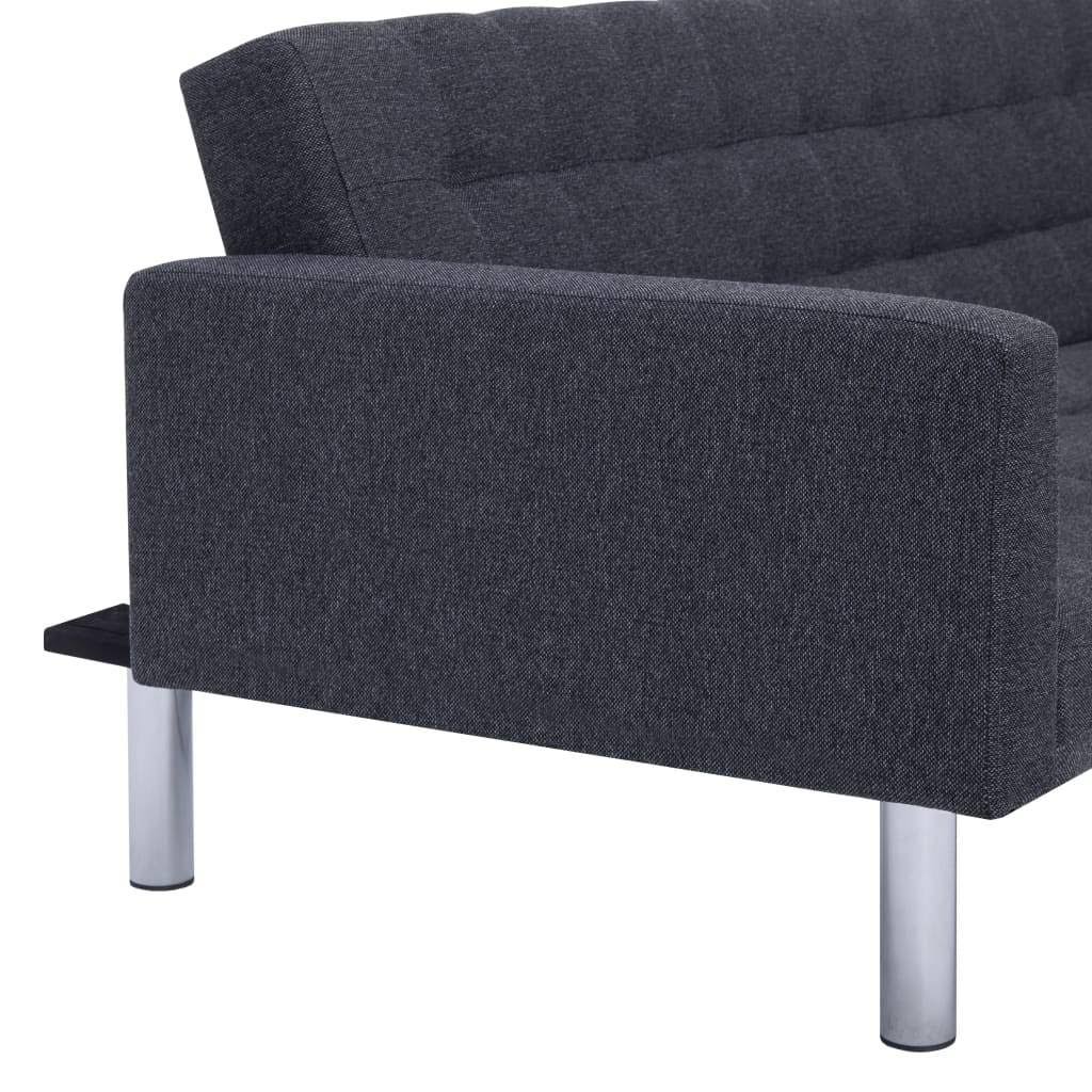 Dark Gray L-Shaped Sofa Bed D564440