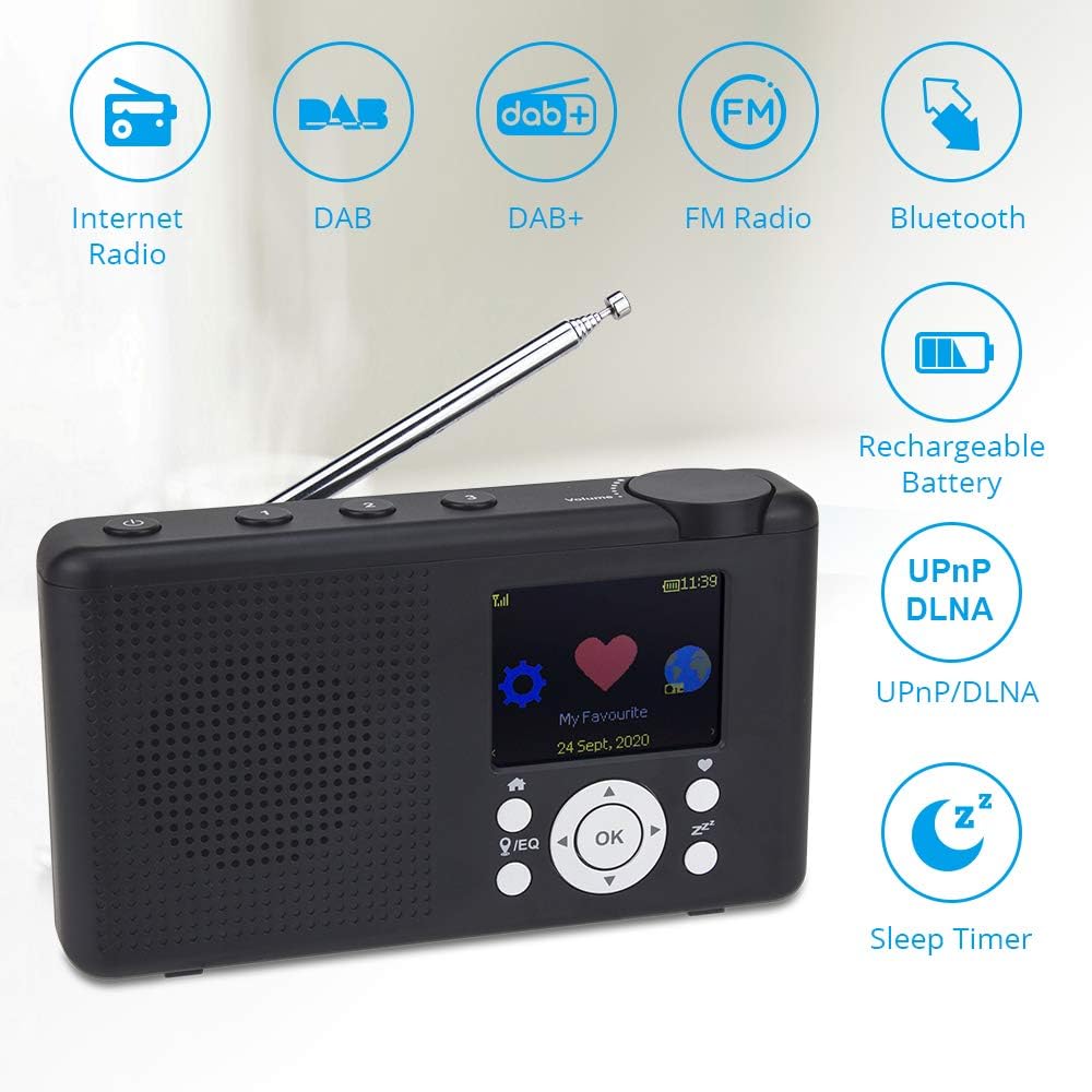 Pack of 2 Portable Wi-Fi Internet Radio with Bluetooth Y29795