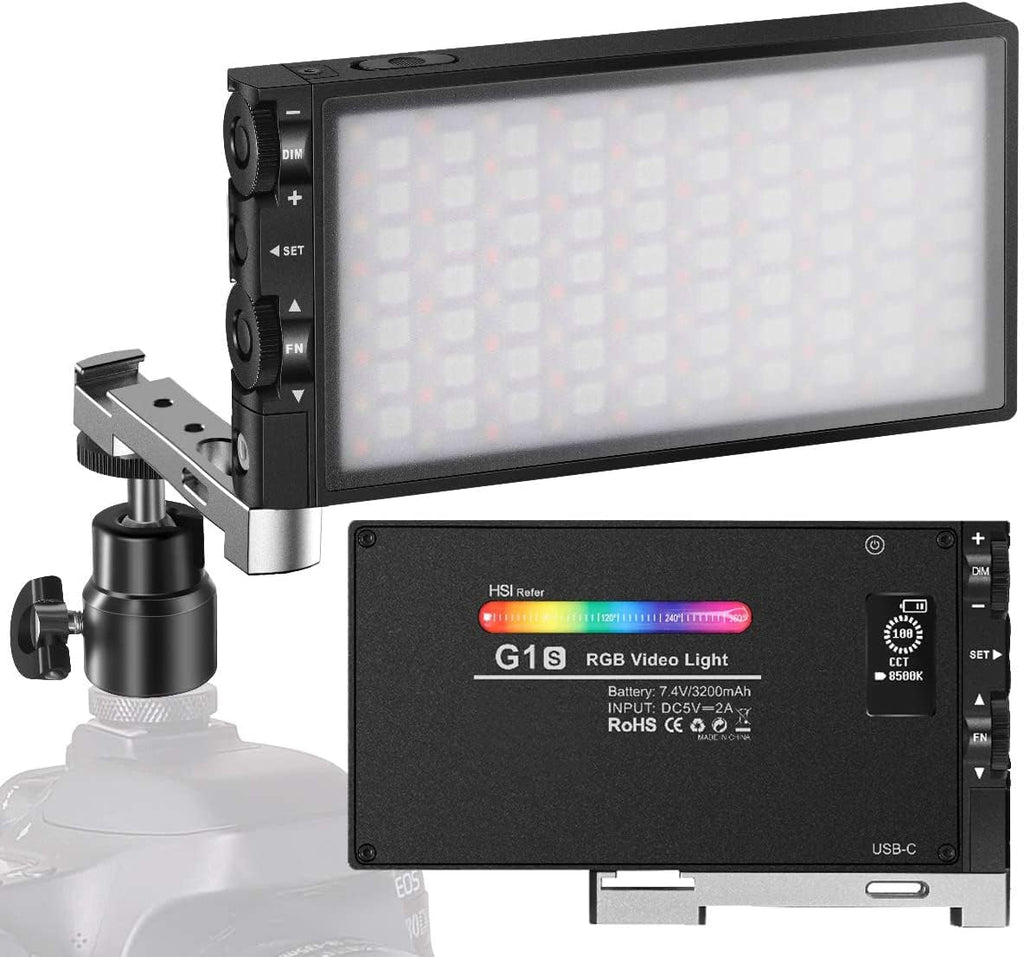 RGB Video Light with Rechargeable Battery LED Camera Light Panel W340081