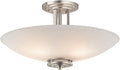 24 4 Light Semi Flush with Satin Etched Cased Opal Glass Brushed Nickel M49909