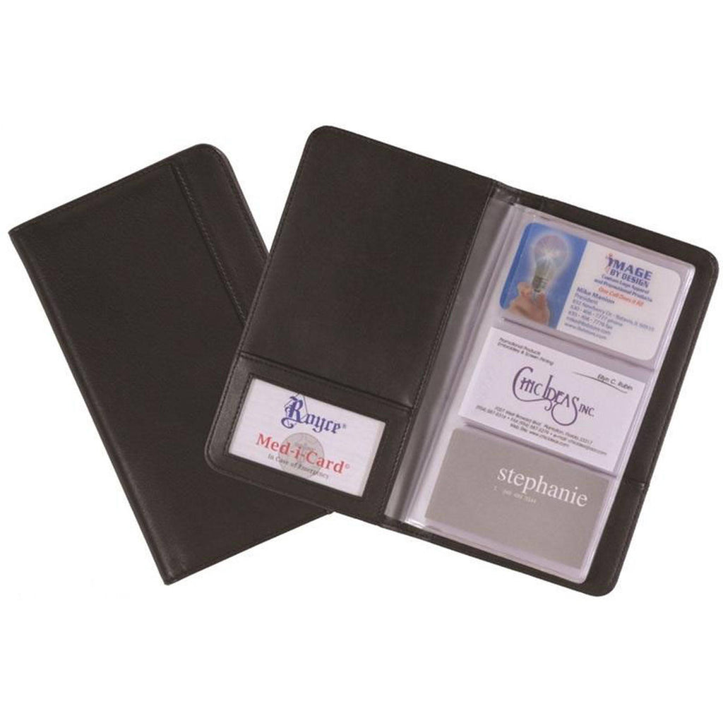 Black Leather Business Card File G4256