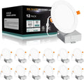 12W 12PACK 6 Inch LED Recessed Light with Junction Box, 5000K Daylight Q74587