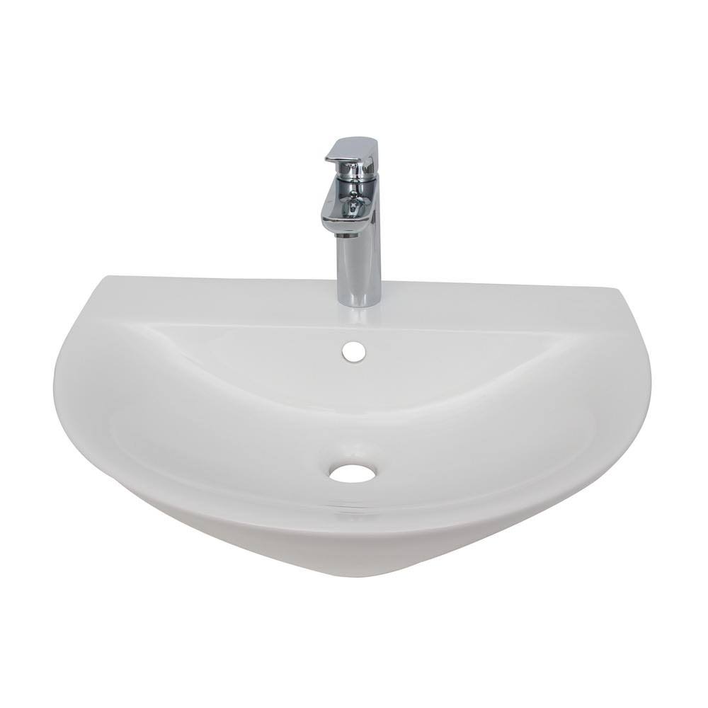 Vitreous China 20x22 Wall Mount Bathroom Sink with Overflow N597937