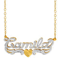 Beaded Rhodium Name Necklace Q487591