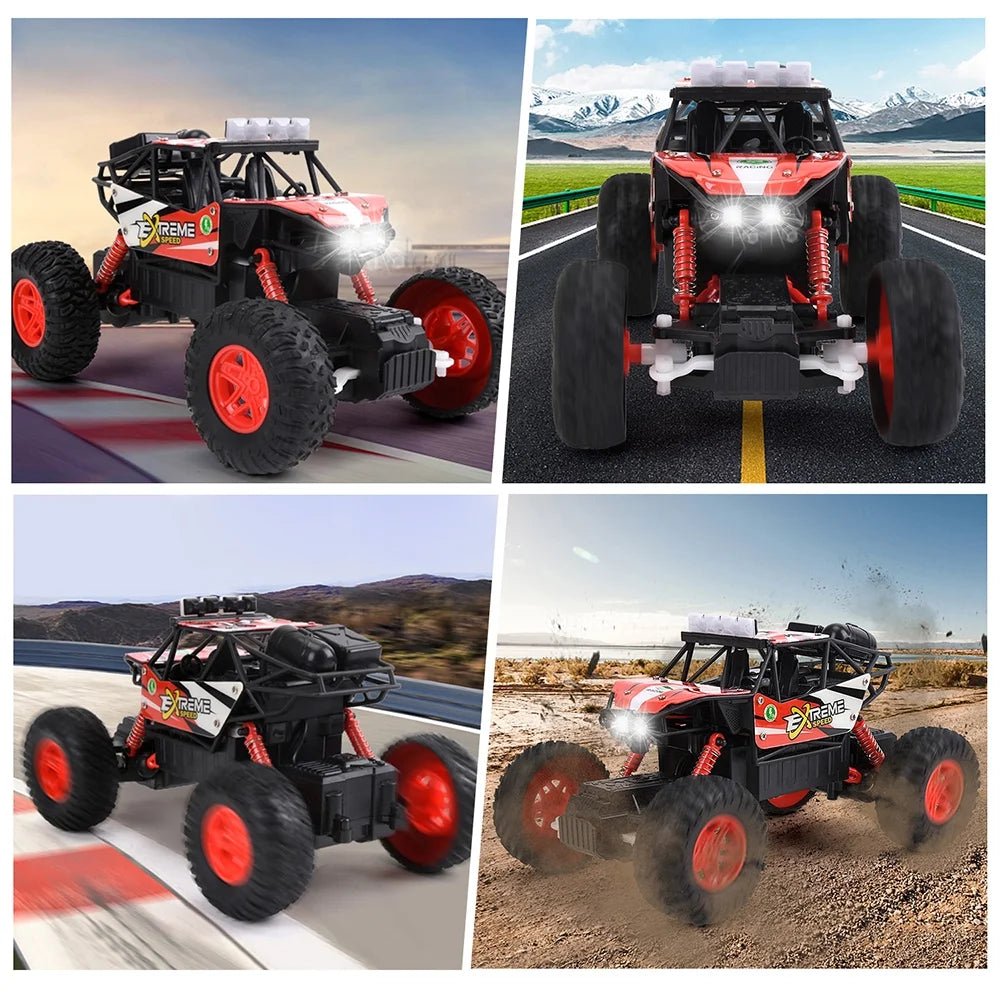 1:20 Alloy 4WD Remote Control Car with Headlights, Red F982722