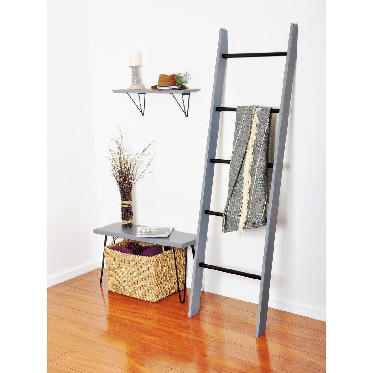 Dark Brown Wood Bracket Shelf G14125