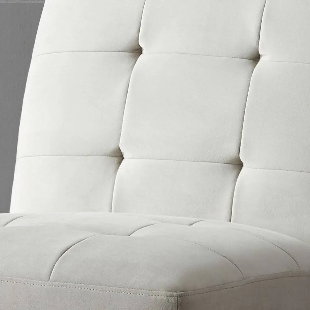 Grey Pintuck Armless Accent Chair N583