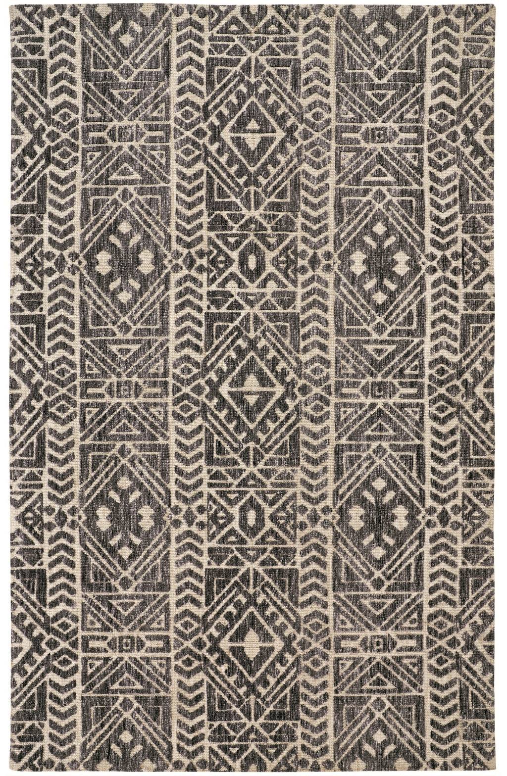 Gray/Black/Ivory 3'6" x 5'6" Stain Resistant Water Resistant Fade Resistant Accent Rug V620