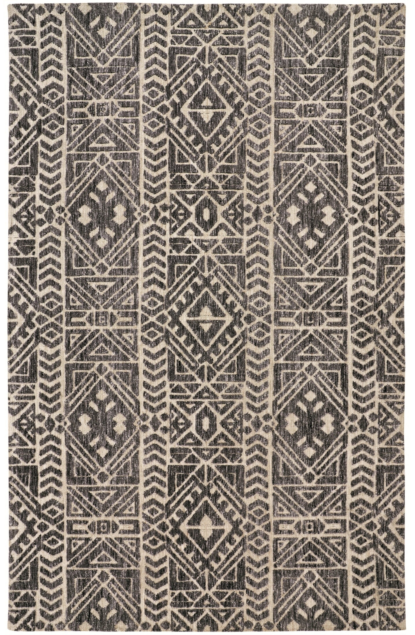 Gray/Black/Ivory 3'6" x 5'6" Stain Resistant Water Resistant Fade Resistant Accent Rug V620