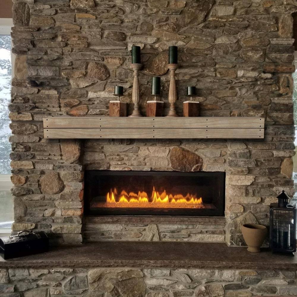 Unfinished 48x22 Shiplap Mantel Shelf F375