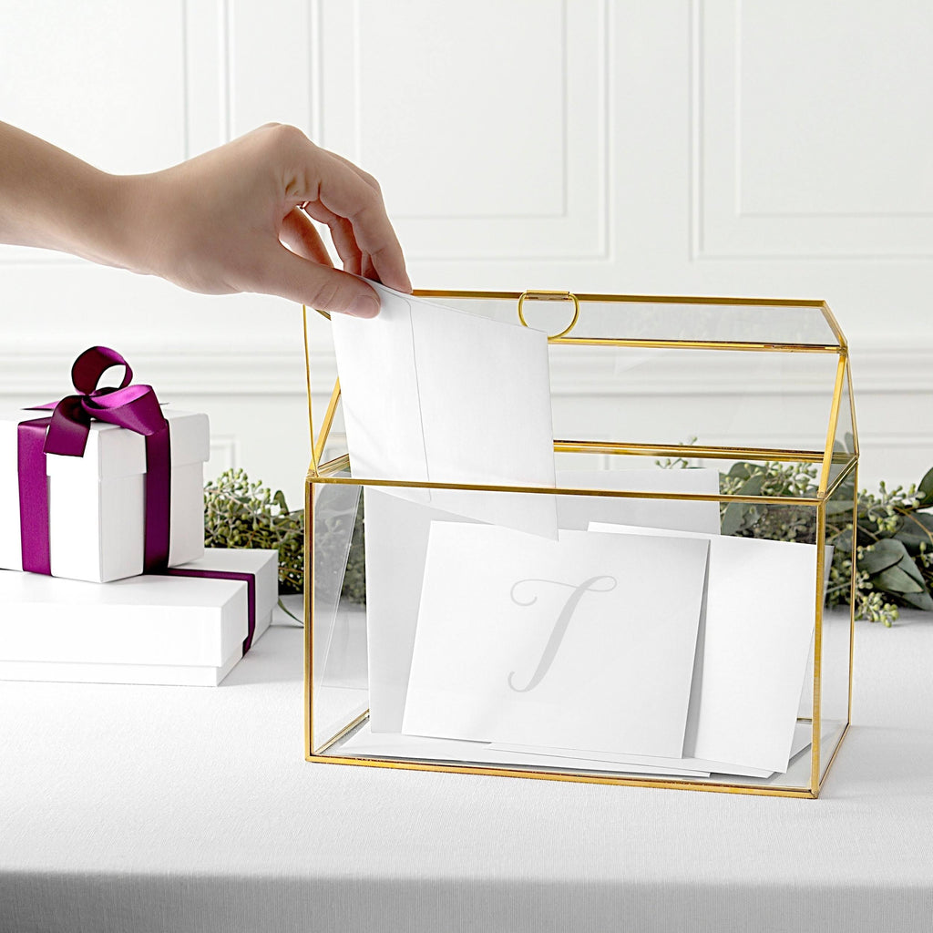 Gold Glass Terrarium Card Holder P540474