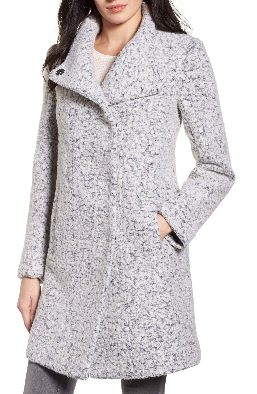 Asymmetrical Boucle Walker Coat G681601
