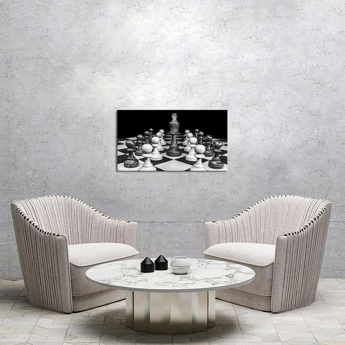 Black and White Chess Canvas Wall Art 20x36inch L450610