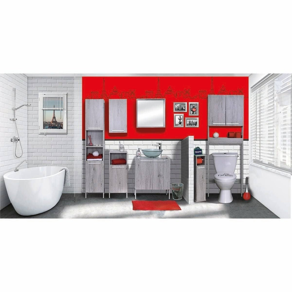 Washed Gray Oak Bath Over The Toilet Cabinet 2 Doors 1 Shelf T43411