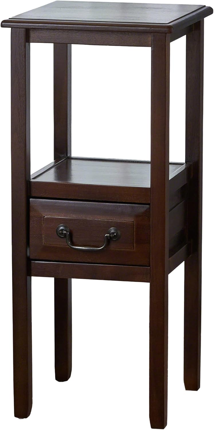 Brown Mahogany Acacia Wood Accent Table, Pack of 2 Q826