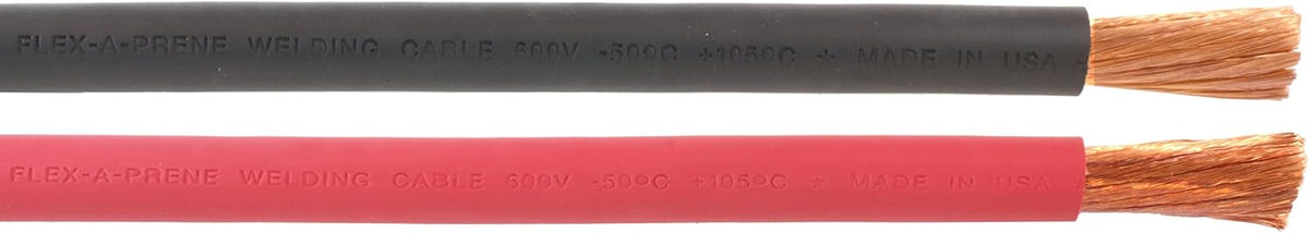 4/0 Gauge AWG Flex-A-Prene Welding/Battery Cable Black & Red 600 V 5 Feet of Each Color B386782