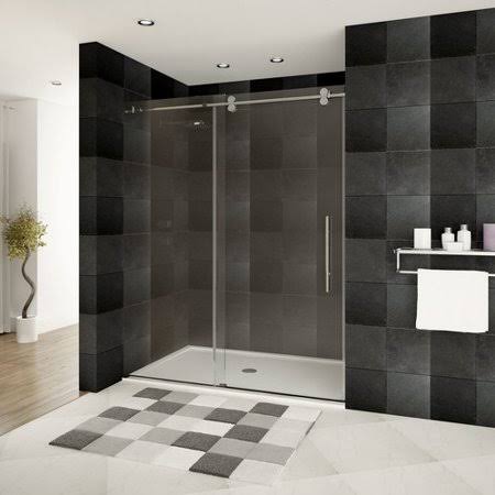 Brushed Nickel Single Sliding Frameless Shower Door O9903