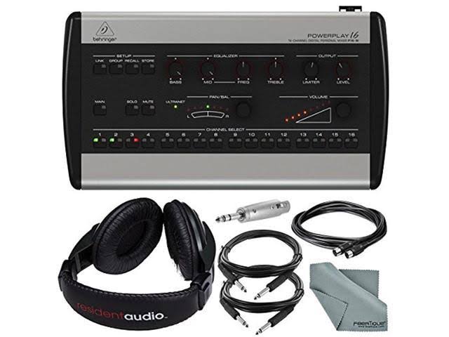 16-Channel Personal Digital Mixer with Closed-Back Headphones O457877